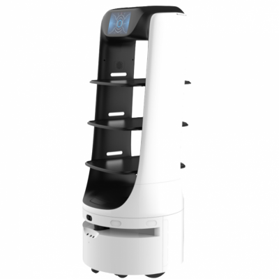 智能配送機(jī)器人 餐廳送餐 可愛表情 自主作業(yè) 多層遞送 可拆卸托盤